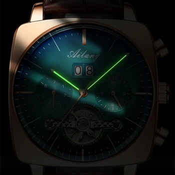 AILANG 2020 novo uro moške avtomatsko mehansko uro nepremočljiva tourbillon črna tehnologija svetlobna moda za moške gledajo