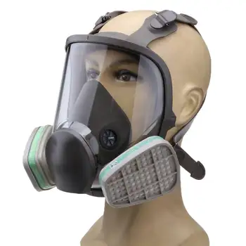 SAFURANCE Polno poslikave Obraza za Brizganje Respirator Plinsko Masko, 2X Delcev Bombaž Filter Delovnem mestu Zaščitne Varnostne Zaloge