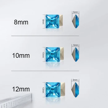 Brezplačna dostava K9 steklo, kristal, Kvadratne oblike iver znanja rihinestones za poročno dekoracijo/obleka