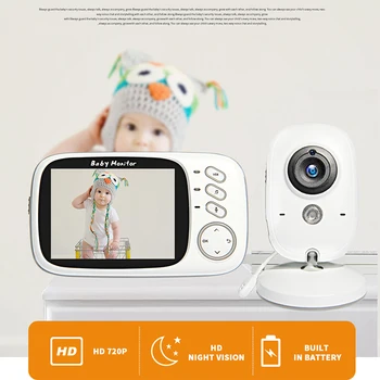 Brezžični Video Barve Baby 3.2 palčni Zaslon Visoke Ločljivosti Otroška Varuška Varnostne Kamere Night Vision Temperature, Spanje Monitor