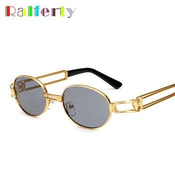 Ralferty Retro Mala Okrogla sončna Očala Moški Moški Letnik Steampunk Sunglass Ženske Hip Hop Zlata Očala Očala UV400 lunette