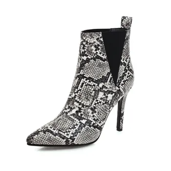 MORAZORA 2020 Velika velikost 33-48 modni visoke pete, čevlji seksi stiletto petah konicami prstov ženske škornji zimski kača gleženj škornji