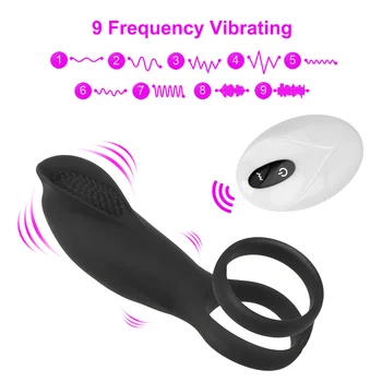 9 Vibracijska Frekvenca Penis Prstan Sex Igrače za Pare Zamudo Izliv G-Spot Stimulacijo Ščegetavčka Daljinski upravljalnik Petelin Obroč