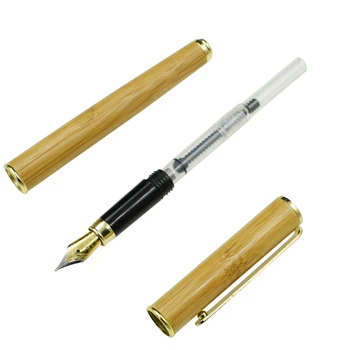 En Sklop Narave Bamboo Pen S Primeru Nastavite Bambusa Nalivno Pero 0,5 mm Točko Nib Pisanje Orodje Pisarni Šolske Potrebščine Darilo