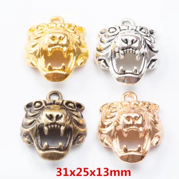 10 kosov retro kovinski cinkove zlitine tiger obesek za DIY ročno izdelan nakit, ogrlico, zaradi česar 7361B