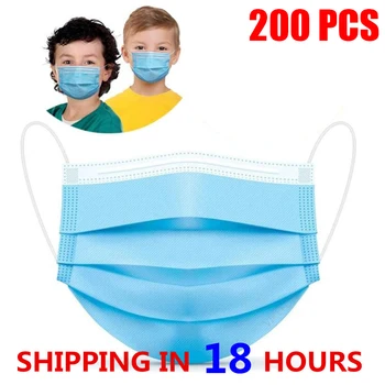 Otroški Obraz Medicinske Non-woven 3-layer Dustproof Modro Masko za Obraz Maska za Enkratno uporabo Kirurške Maske za Dihanje Gaza
