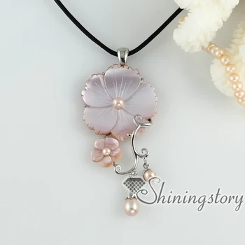 Cvet cameo ogrlice mavrica roza Pingvin bela ostrig morja lupine abalone sladkovodnih pearl obesek mop modni nakit