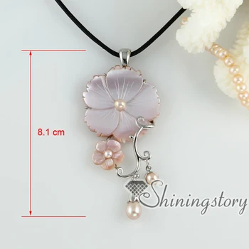 Cvet cameo ogrlice mavrica roza Pingvin bela ostrig morja lupine abalone sladkovodnih pearl obesek mop modni nakit