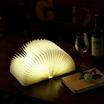 Knjiga Svetlobe USB Polnilna LED Magnetni Leseni Zložljivi Knjiga Lučka Ponoči Svetloba Namizne Svetilke za Dom Dekor Spusti Ladje,Ustvarjalno Darilo