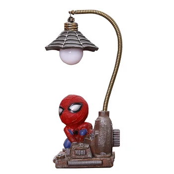 Super Spiderman Avengers Unije 3 Led Nočna Lučka Smolo Obrti Fant je Doma Namizje namizne Svetilke Figurice Rojstni dan, Božič, Darila ZM109