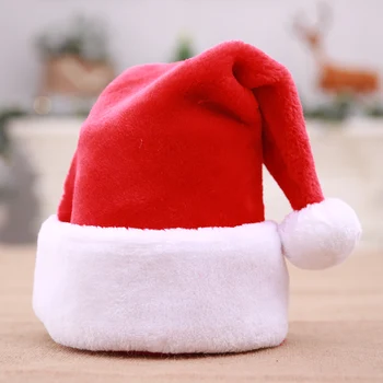 Božični Klobuk Toplo Debelo Mehko Plišastih Srčkan Božič Santa Claus Z Dekoracijo, Ki Je Primerna Za Otroke, Odrasle Zimske Darila