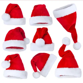 Božični Klobuk Toplo Debelo Mehko Plišastih Srčkan Božič Santa Claus Z Dekoracijo, Ki Je Primerna Za Otroke, Odrasle Zimske Darila