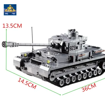 KAZI Velika Panzer IV Tank 1193pcs gradniki Vojaške Vojske Konstruktor določa Izobraževalne Zbiranja Igrač za Otroke Darila