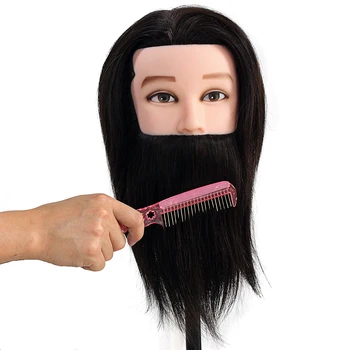 NEVERLAND Realno Lase Moških Manekenka Glave za Rezanje Praksi Salon Usposabljanje Glavo Glavo Model z Objemko Moški Manekenka Lasuljo