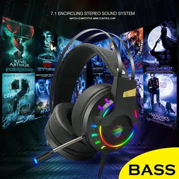 Poklic Gaming Slušalke LED Slušalke, USB Žične Slušalke Glasbo, Slušalke za PC, Laptop PS4 Xbox Enega Računalnika