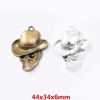 8 kosov retro kovinski cinkove zlitine lobanje obesek za DIY ročno izdelan nakit, ogrlico, zaradi česar 6791
