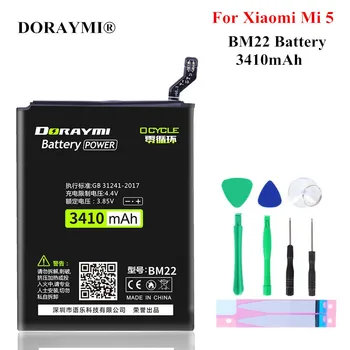 DORAYMI BM22 Baterija za Xiaomi Mi 5 Mi5 M5 3400mAh Telefona, Baterije Visoke Kakovosti Polnilna Litij-Bateria Brezplačna Orodja