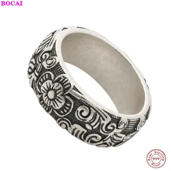 .S990 čisto silver obroči za ženske plum blossom korejski mat etnične slog čistega srebra ženski prstan 2020 nov modni nakit
