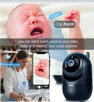 Baby Monitor WiFi IP Kamera, wifi Video Varuška Baby Kamera Kamera z monitorjem, Night Vision Brezžični Baby telefon 1080P Jok Alarm IR