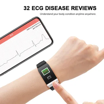 Q1S Fitnes Tracker EKG+PPG Nepremočljiva Pametna Zapestnica Srčnega utripa Klic Opomnik Pametno Gledati Šport za iOS Android