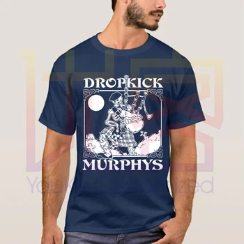 Najnovejši 2020 Poletje Dropkick Murphys Logotip Okostje Piper Ameriški Keltski Punk Band Bombaž Športna Majica s kratkimi rokavi Velikosti S-4XL