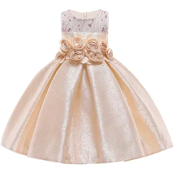 2019 NOVO Beading cvet dekleta obleko otroci elegent lok tutu Obleko za otroka princess party obleke otrok custumes dekliška oblačila