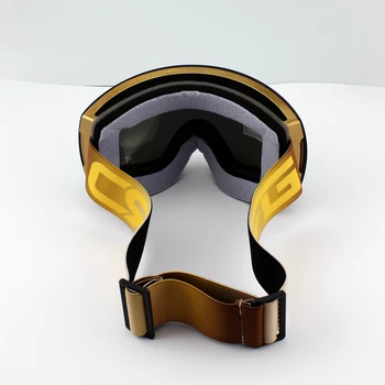 Sinje modro Objektiv Zlato Okvir blagovne Znamke Smučarska Očala Dvojno UV400 Anti-Fog Velikih Smučarskih Masko in Očala za Smučanje Moški Ženske Sneg Snowboard Očala