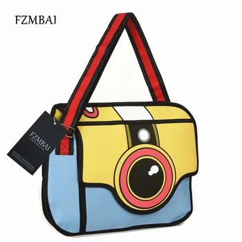 FZMBAI Modno osebnost 3d stereo kamera torba modi priložnostne ženski torbici dan sklopka torba