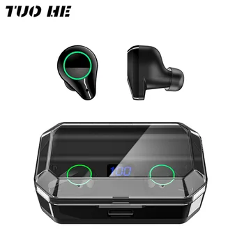 T9 Bluetooth 5.0 Slušalke Touch Kontrole Brezžični Headphons 7000mAh Polnjenje Box HiFi IPX7 Vodotesne Slušalke LED Zaslon Čepkov