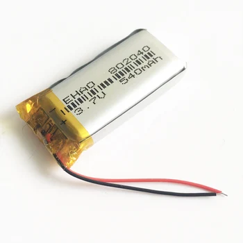 3,7 V 540mAh 802040 Litij-Polimer LiPo ionska Baterija za Polnjenje Mp3, DVD RECORDE GPS, PSP video pero, kamera, bluetooth