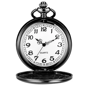 NAS Zastavo Design Vzorec Quartz Antična žepna ura Črna Žep Obesek Ura z Fob Verige reloj de bolsillo
