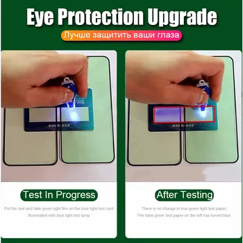 Zelena Kaljeno Steklo za iPhone 11 Pro MaxProtect Oči Novo Tehnologijo Zaščitnik Zaslon za iPhone XR XS Max i7/8, Plus Brezplačno Okvir