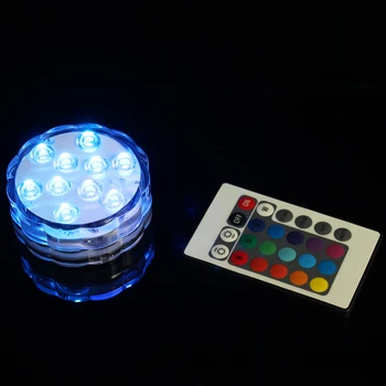 Poroka Tabela Dekoracijo LED Baterije Svetlobe RGB Nepremočljiva Podvodnih LED Luči z Daljinskim upravljalnikom za Poroko Dekor