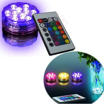 Poroka Tabela Dekoracijo LED Baterije Svetlobe RGB Nepremočljiva Podvodnih LED Luči z Daljinskim upravljalnikom za Poroko Dekor