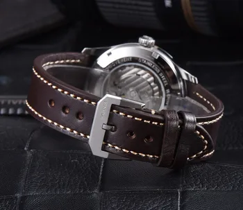 Parnis 41.5 mm Mehanske Ure Minimalističen Watch Moško ročno uro Ura Auto Datum Nepremočljiva, Avtomatski zegarek 2020, z box moški