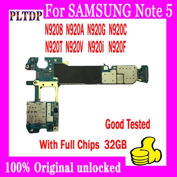 Za Samsung Galaxy Note 5 N9208 N920A N920G N920C N920T N920V N920i Matično ploščo Z Android Sistem Prvotne Logiko odbor
