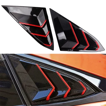 CITALL 1 Par Ogljikovih Vlaken Slog Rdeče Zadnje Četrtletje Strani Okna Zajemalka Reže Zrak Prezračevalni Pokrov so Primerni za Honda Civic 2016-2019 2020