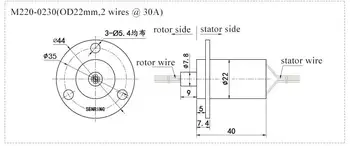 Težka 2 Faza Wind Turbine Generator Slip Ring 30 AMP Na Dirigent / Žice