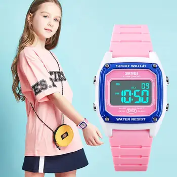 SKMEI silikagel Otroci Elektronske Ure 50M Nepremočljiva Šport Svetlobna Otrok Watche Za Fante, Dekleta Digitalni zegarek dla dzieci