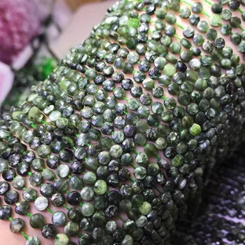 Naravni 2x4mm Seraphinite Clinochlore ravno krogu gladko perles zelena gemstone za nakit kroglice needlework DIY posebne kralen