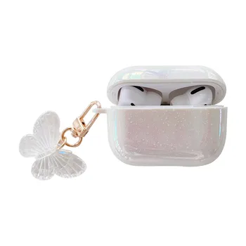 3D metulj Keychain Kaplja Vode Mavrica Težko Slušalke Slušalke primeru za apple airpods 1 2 3 pro Brezžične Slušalke pokrov