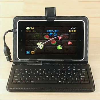 Usnjena torbica 10.1 Palčni Imitacije Pokrov z USB Tipkovnica univerzalno za Android, Windows Tablet 284*185*13mm