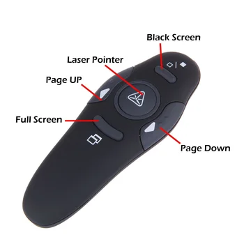 2,4 Ghz USB Wireless Presenter PC Rdeč Laserski Pero Kazalec PPT Daljinski upravljalnik z Ročnimi Kazalec za PowerPoint Predstavitev