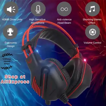 OVLENG P10 Žično Gaming Slušalke E-Šport z Mic Stereo Obdan Zvok Hi-fi Slušalke za PC, Laptop PS4 3.5 mm Jack ali Tip C