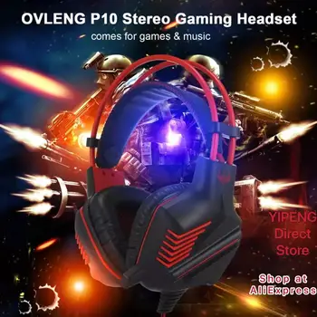 OVLENG P10 Žično Gaming Slušalke E-Šport z Mic Stereo Obdan Zvok Hi-fi Slušalke za PC, Laptop PS4 3.5 mm Jack ali Tip C