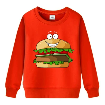 Otroci Sweatshirts Hoodies Risanka Tiskanja Koks Burger Krompirček Baby Fantje Dekleta Oblačila, Oblačila Za Dojenčka, Malčka Otrok Hoodied Vrhovi