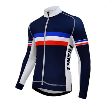2019 Francija kolesarska ekipa blue mens dolgo sleeve kolesarjenje jersey Hlače določa Pomlad/jesen dirke oblačil Pro Kolesarska Ekipa oblačila