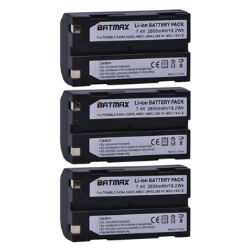 3Pcs 2600mAh Baterija za Trimble 54344, 92600 Pentax Baterija + Dual USB Polnilec za Trimble 5700 5800,MT1000,R7,R8 GPS Sprejemnik