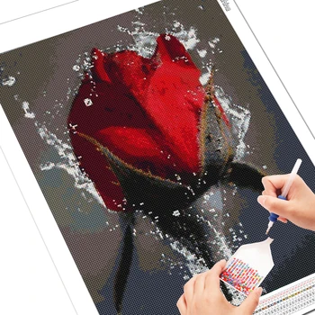 EverShine 5D DIY Diamond Slikarstvo Rose Mozaik, Art Diamond Vezenje Celoten Kvadratni Cvet Sliko Okrasnih Ročno Darilo