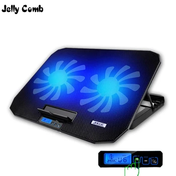 Jelly Glavnik Gaming Laptop Hladilnik Nastavljiva Hitrost 2 USB vhoda in 2 Hladilni Ventilator Prenosnik za Hlajenje Pad Notebook Stand za 12-17 palčni